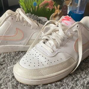 Nike Kids White and Pink Sneakers